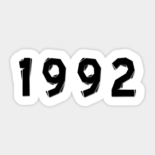 1992 year | simple black Sticker